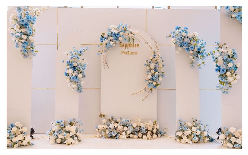 Background cưới tạo không gian check-in đẹp cho khách mời